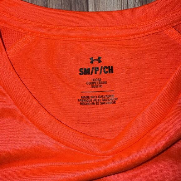 Under Armour Tech Fade SS Men’s Small Loose Fit Crew Neck Red Shirt - Picture 3 of 6